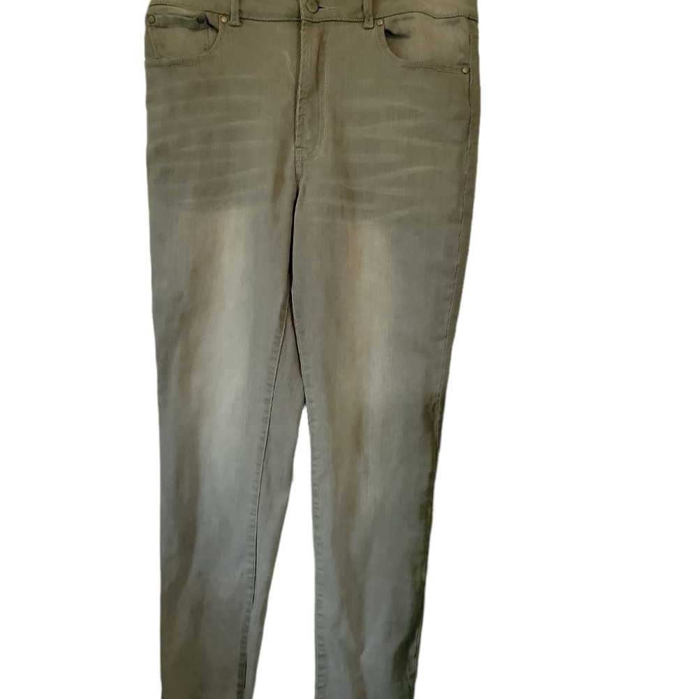 Versona Jeans Boho Distressed Unhemed Gray Denim Pant Sz 12